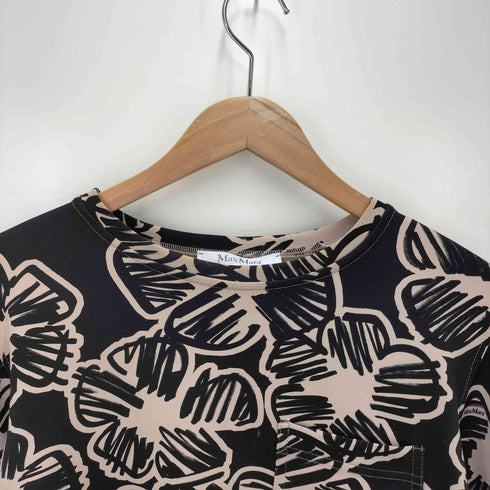マックスマーラ MAX MARA 白タグ 総柄 クロップド フラワーペイント ジャージートップス レディース JPN:M